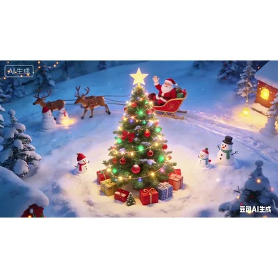 动态-生成雪地圣诞场景