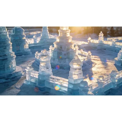 动态-天湖雪景与阳光 (4)