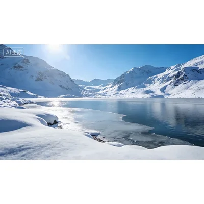 动态-天湖雪景与阳光 (3)