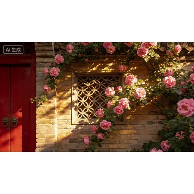 动态-古建筑蔷薇