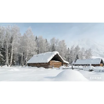 动态-雪景木屋 (1)